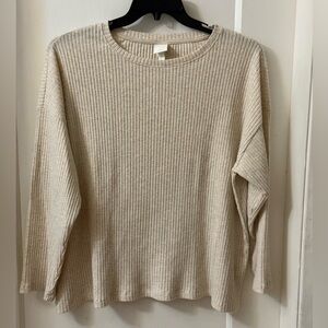 H&M Beige Ribbed Top